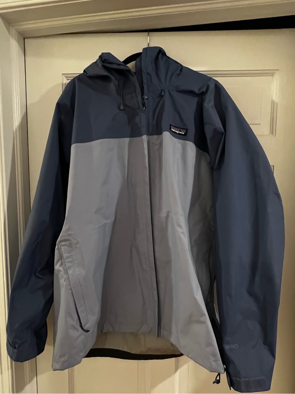 Patagonia Women’s Two-Tone Blue Hooded Rain Jacket